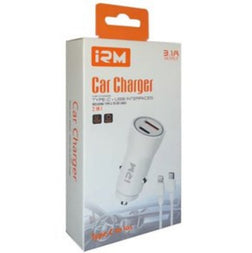 Cargador Auto Irm® Celular puerto C  Cable C A Lightning